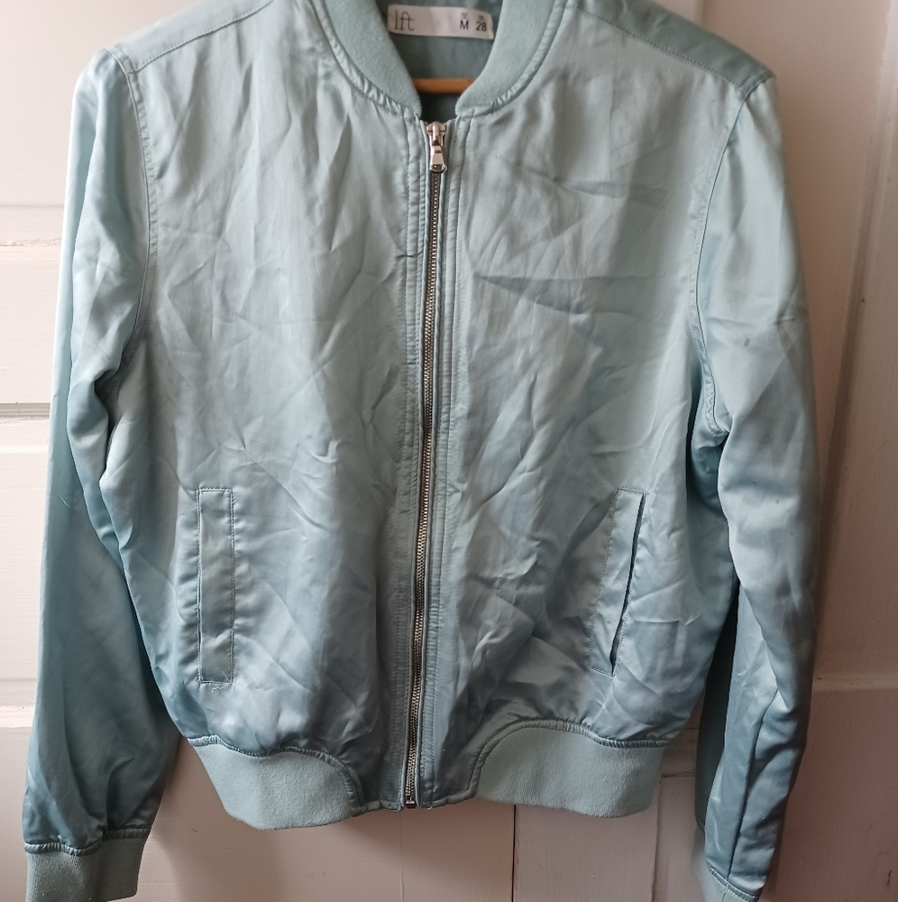 steel blue bomber jacket